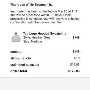 Supreme script logo hoodie (grey).